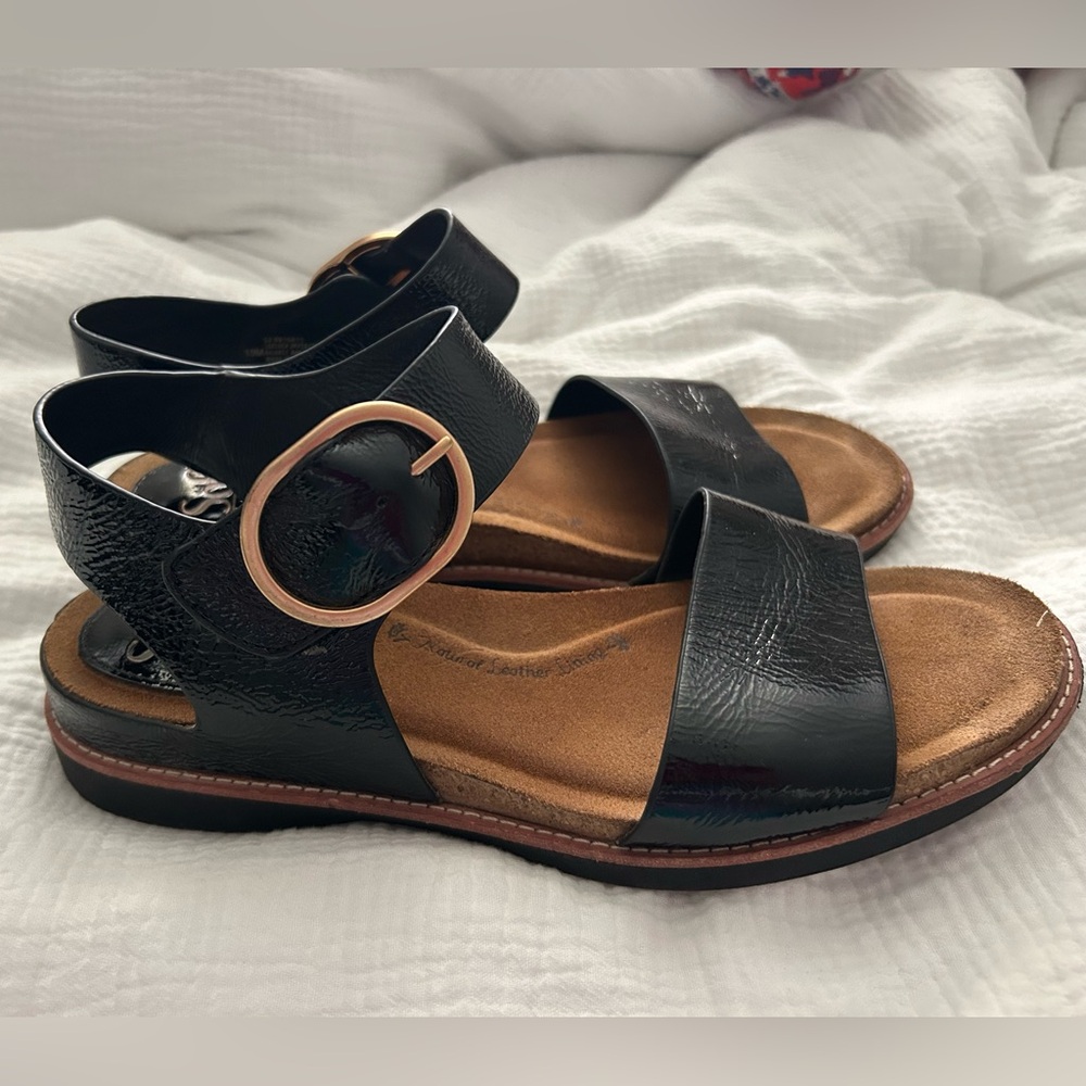 Söfft Sofft Soft Black Bali Sandal leather strap